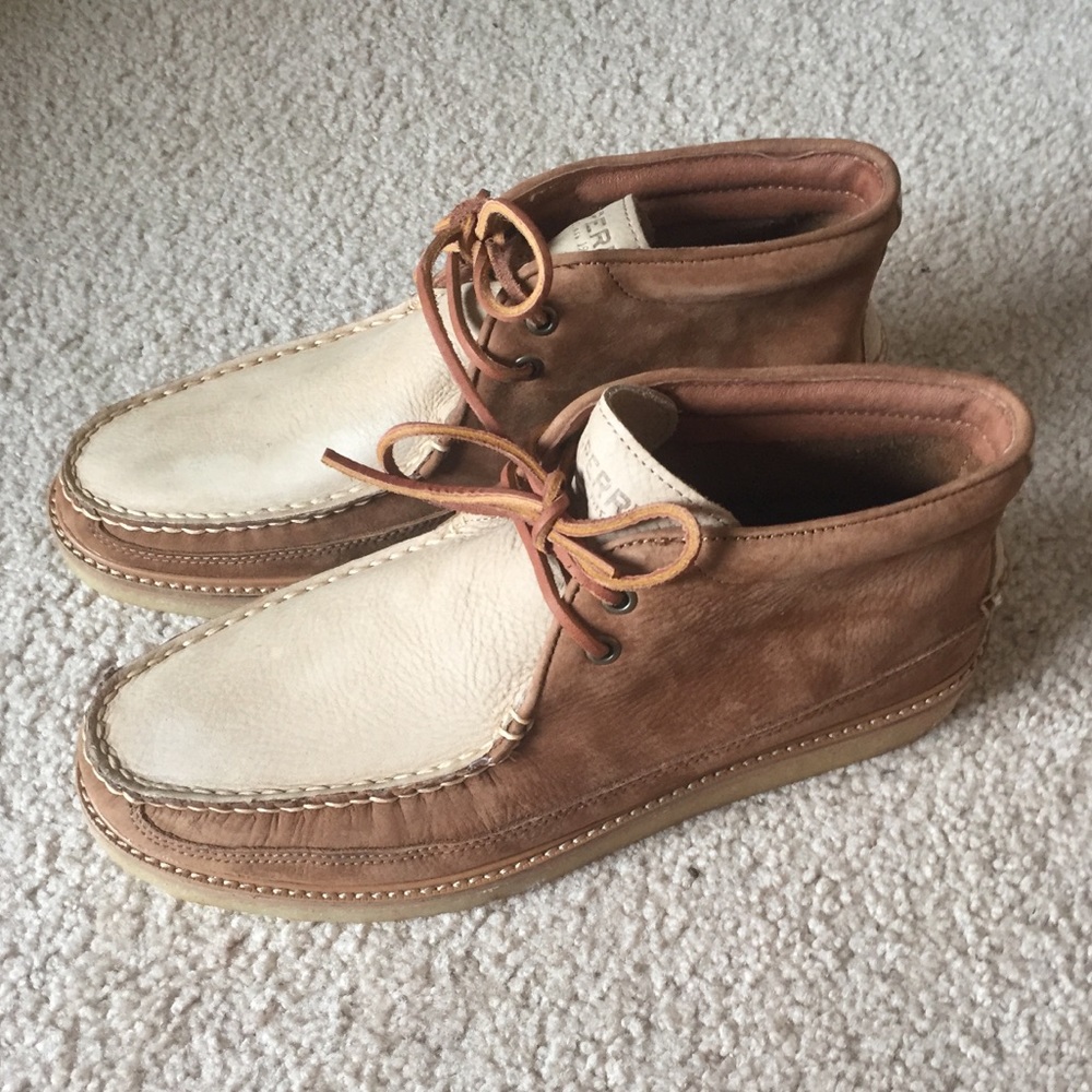 Sperry for J Crew Crepe Soled Leather Chukka Boots